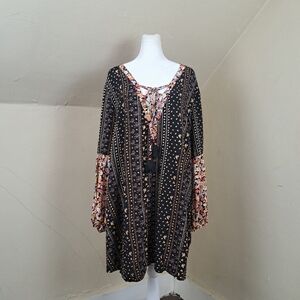 Anthropologie Maaji Black Bagh Ellie Tunic Kafran Beach Size Large